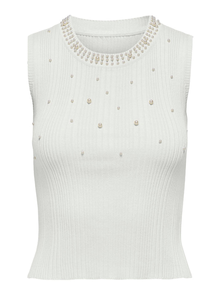 Onlmeg Sl Pearl O-neck - Off-white