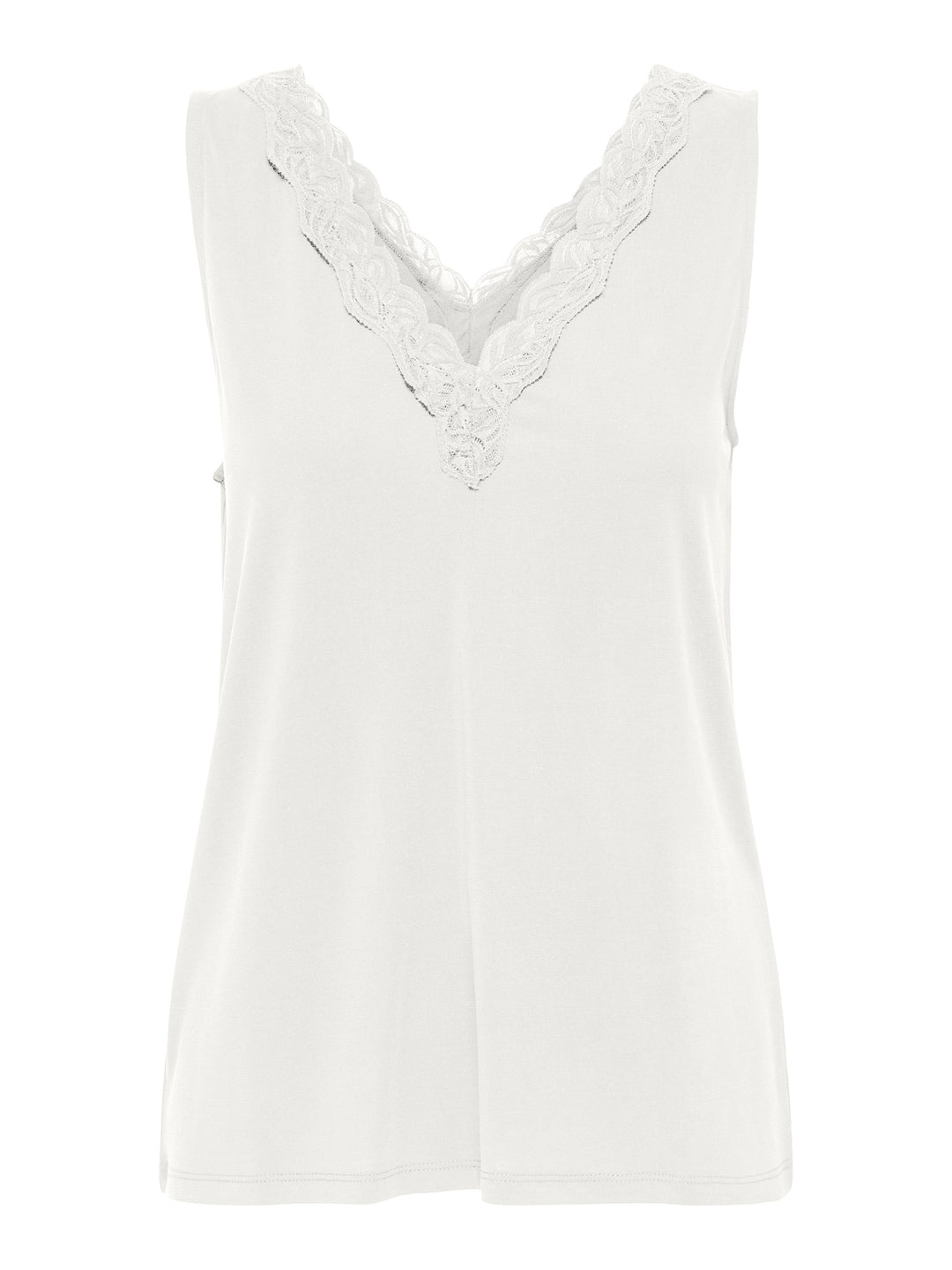 Onlfree Life S/l V-neck Lace Mix Top Jrs - Off-white