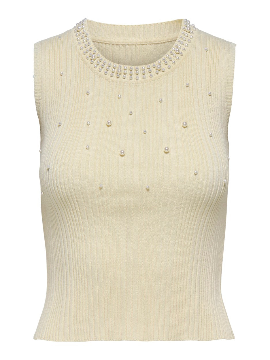 Onlmeg Sl Pearl O-neck - Ecru
