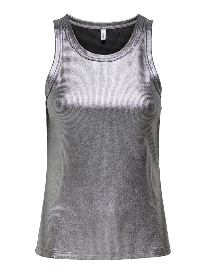 Onlsol Life S/l Glitter Rib Top Jrs - Zilverkleurig