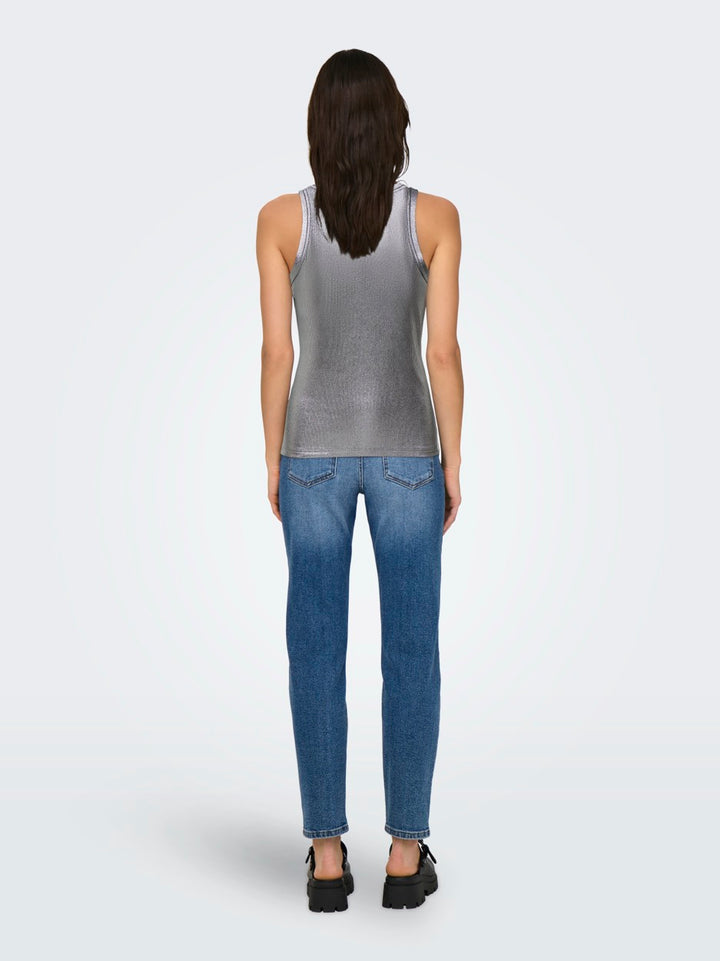 Onlsol Life S/l Glitter Rib Top Jrs - Zilverkleurig