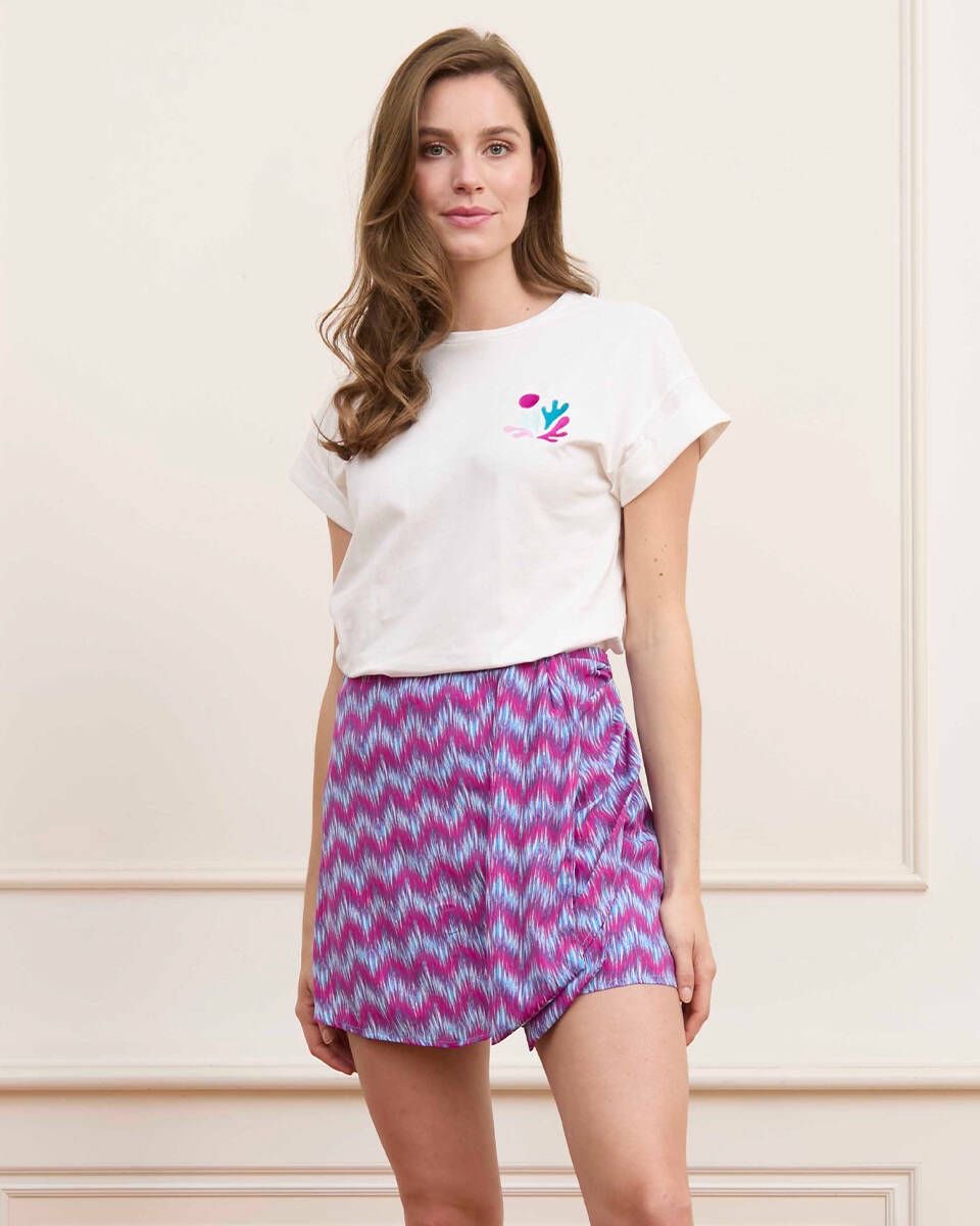 T-shirt Aurora - Wit Dessin