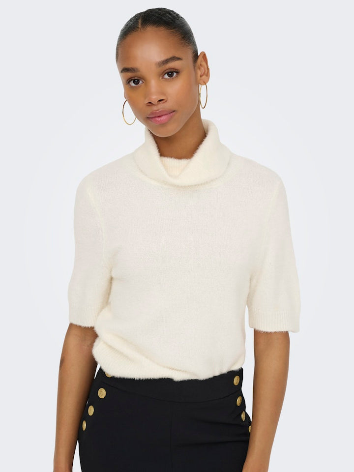 Onlpiumo Ss Highneck Knt - Off-white