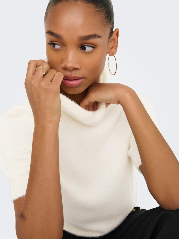 Onlpiumo Ss Highneck Knt - Off-white