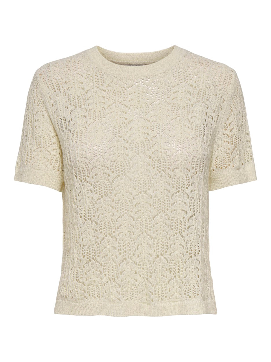 Jdykofi Bayo S/s O-neck Pullover Kn - Ecru