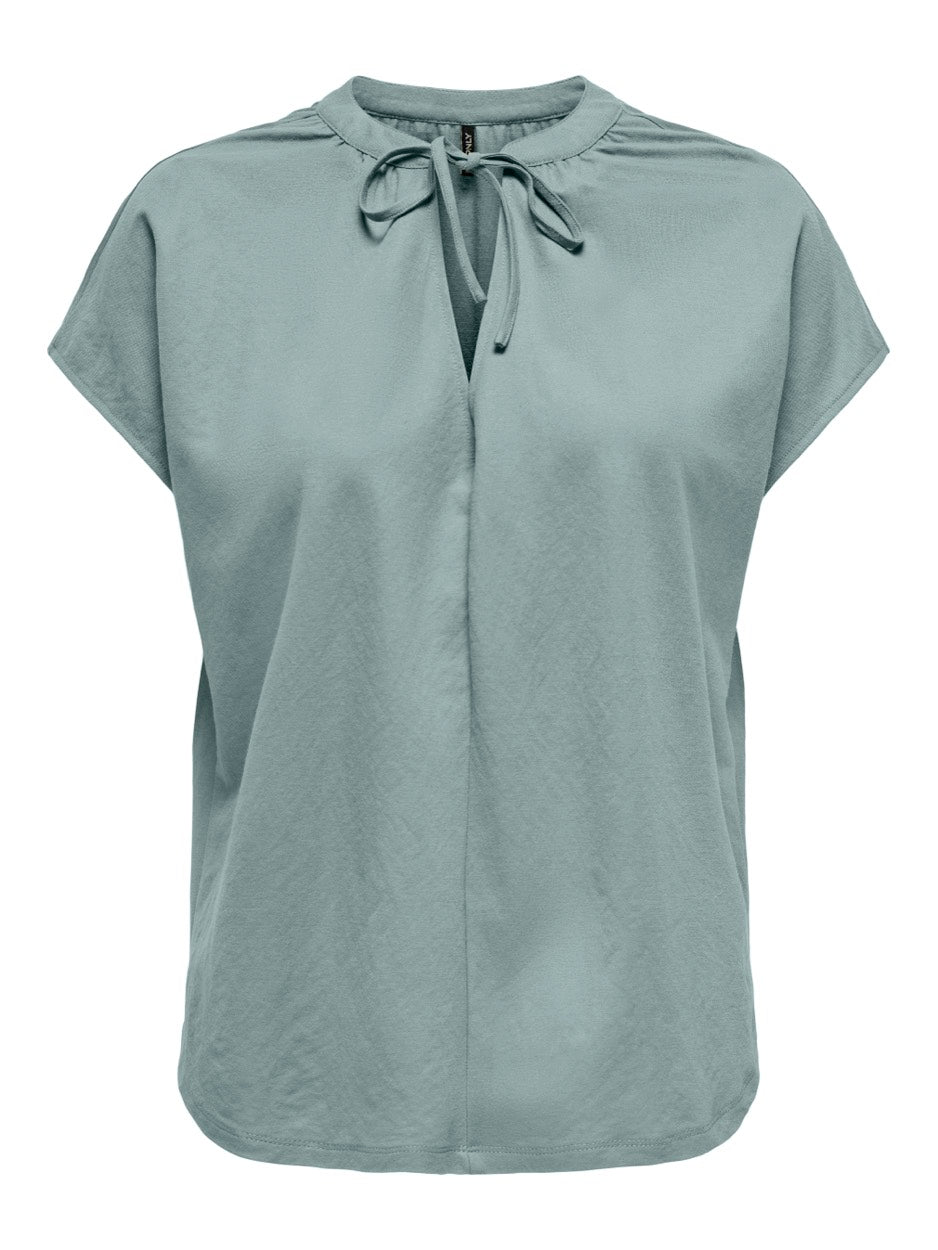 Onljany S/s String Top Jrs - Olijf