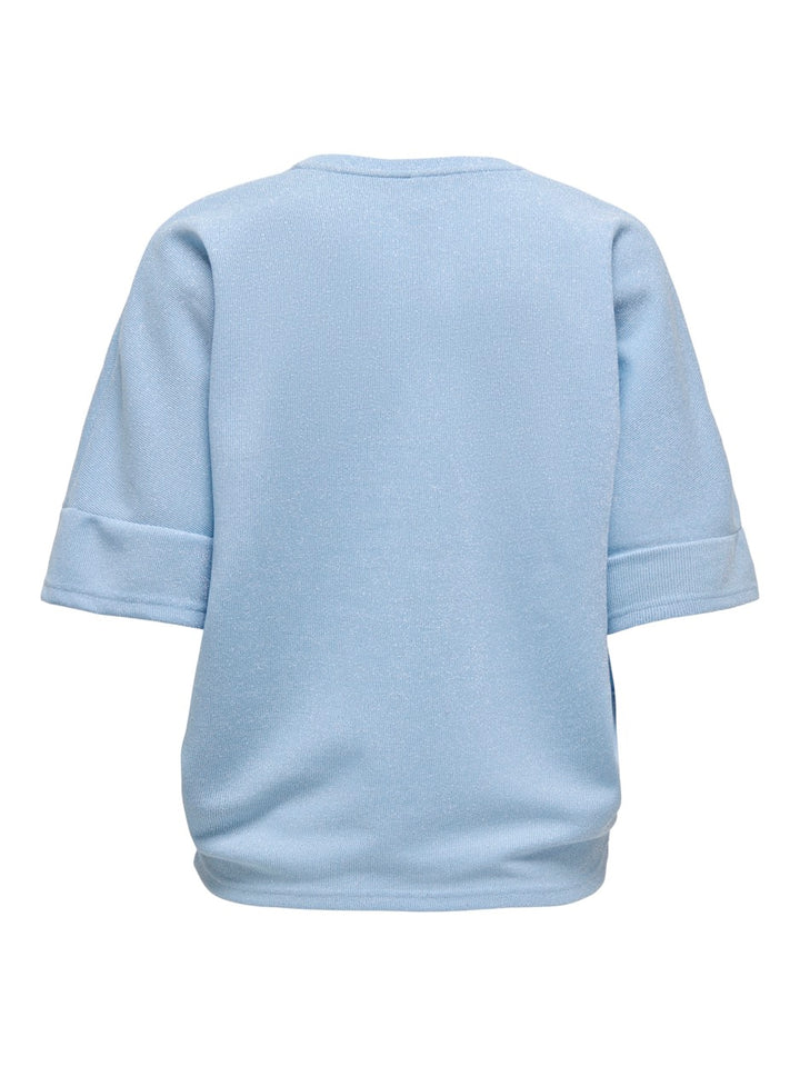 Onlivy S/s Glitter V-neck Top Cs Jr - Lichtblauw