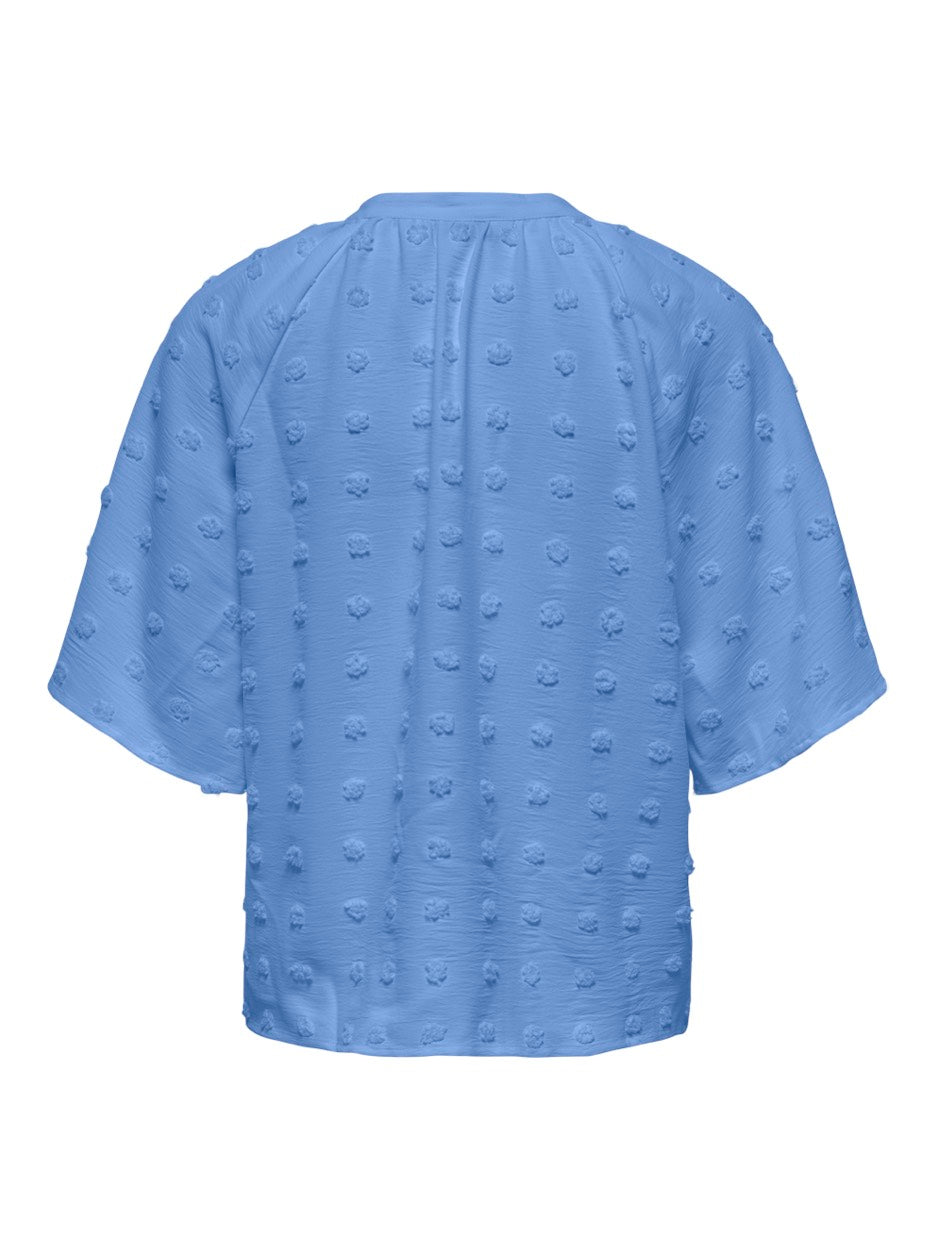 Onlivana Life 34 Dobby V-neck Top Wvn Cs - Kobalt