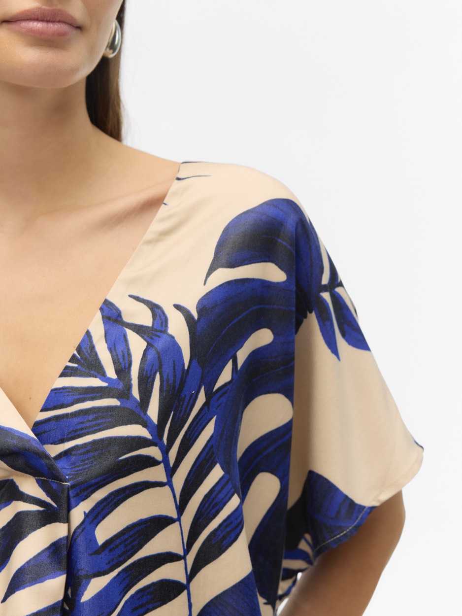 Vmvina Wide Top Wvn Ga Lcs - Blauw Dessin