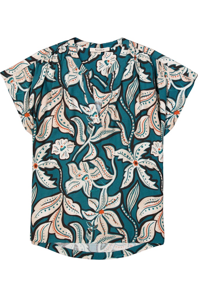 Blouse Km - Blauw Dessin