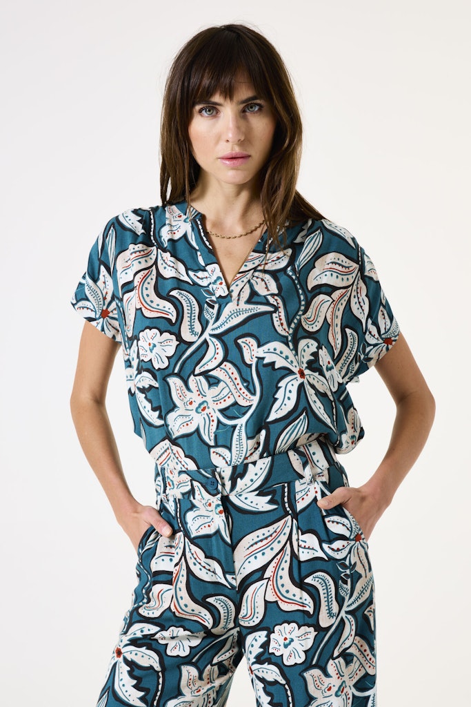 Blouse Km - Blauw Dessin