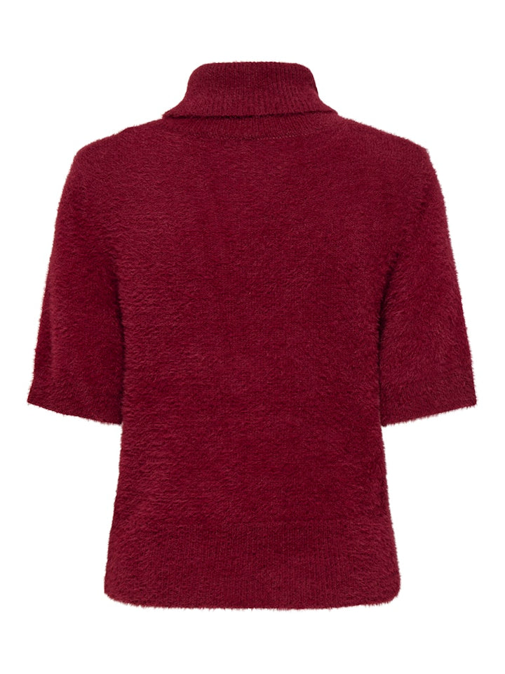 Onlpiumo Ss Highneck Knt - Wijnrood