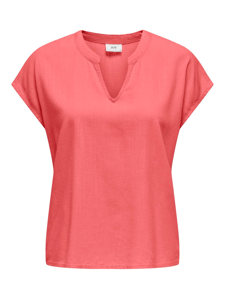 Jdycaya Lion Linen S/s Top Wvn Dia - Roze