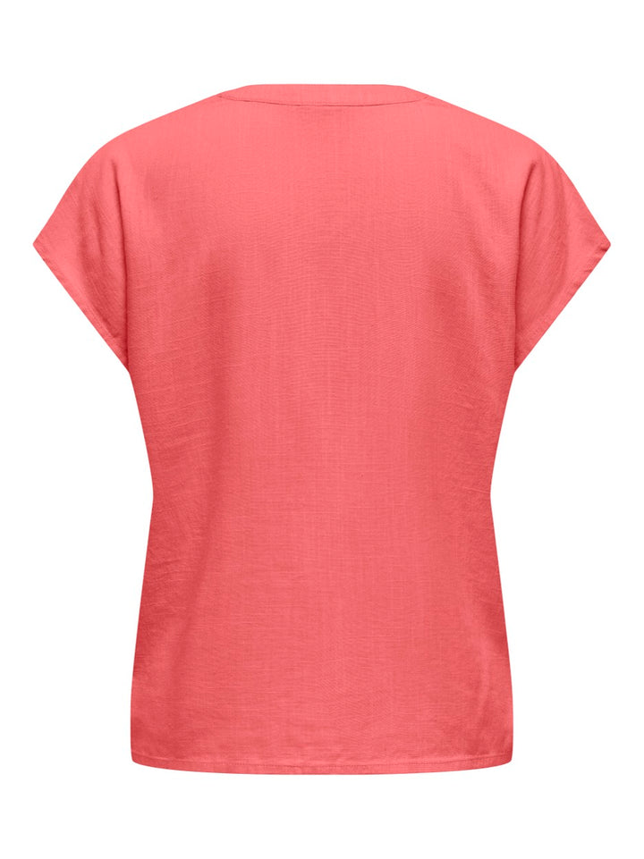 Jdycaya Lion Linen S/s Top Wvn Dia - Roze