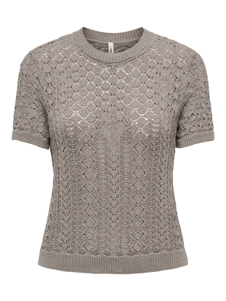 Onlsaga Life Ss O-neck Cc Knt - Taupe