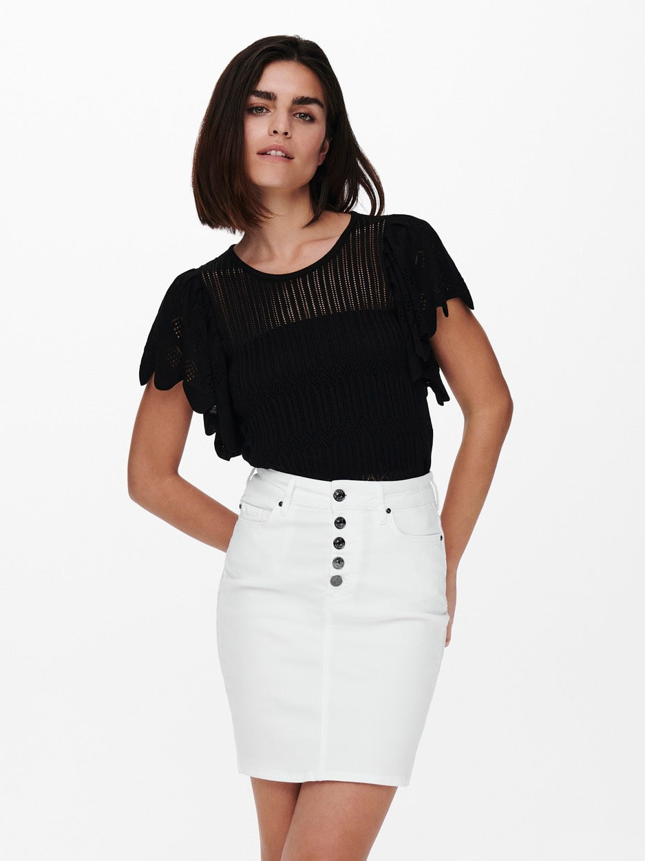 Jdysolis S/s Pullover Knt - Zwart