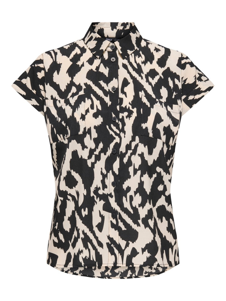 Onlhannover Life S/s Shirt Wvn Noos - Zwart Dessin