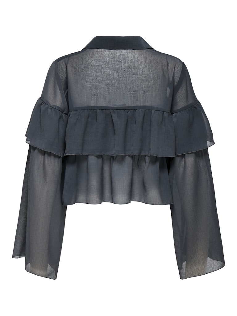 Onlsuzzi L/s Frill Tie Top Ox Wvn - Antraciet