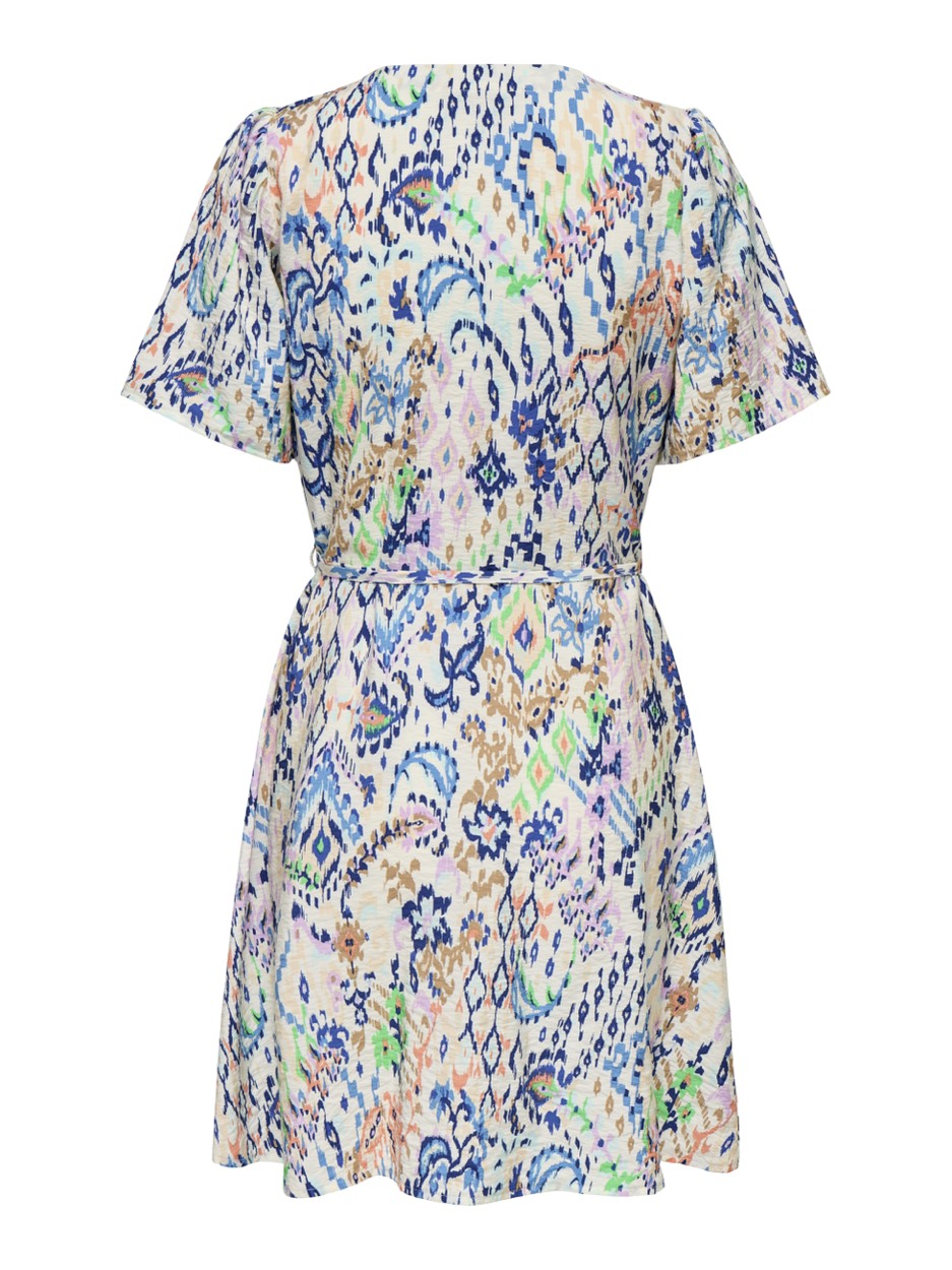 Jdytroya Life S/s Short Dress Wvn D - Ecru Dessin