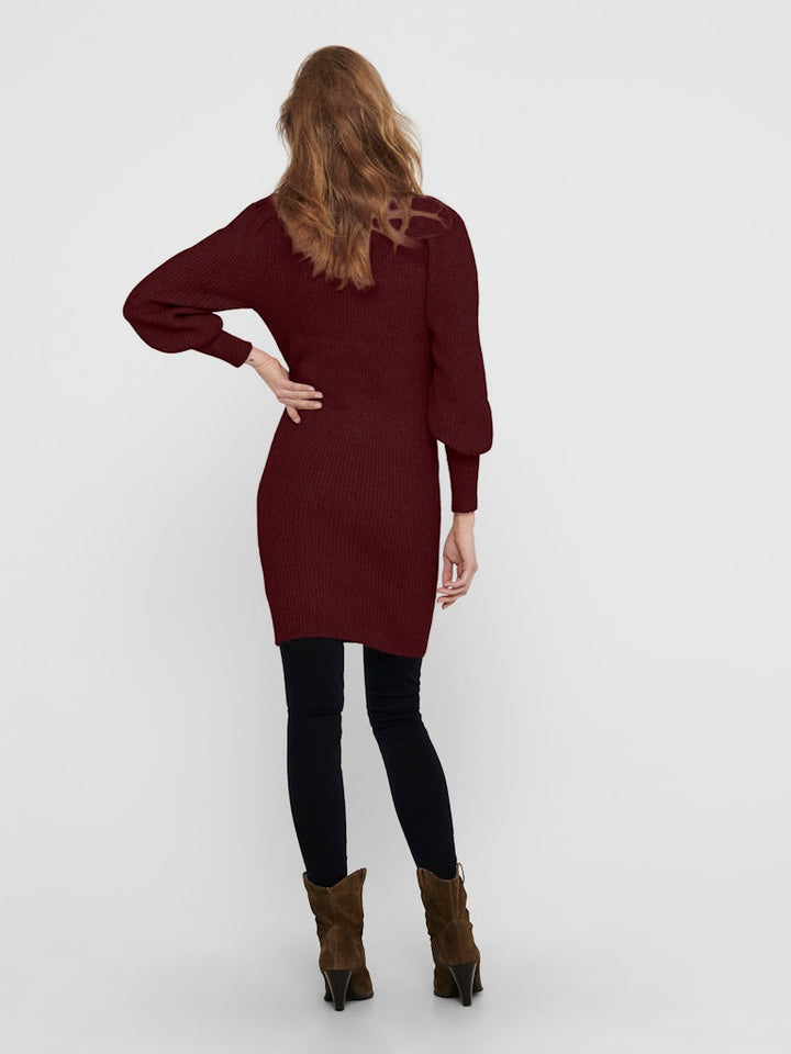 Onlkatia L/s Dress Knt Noos - Wijnrood
