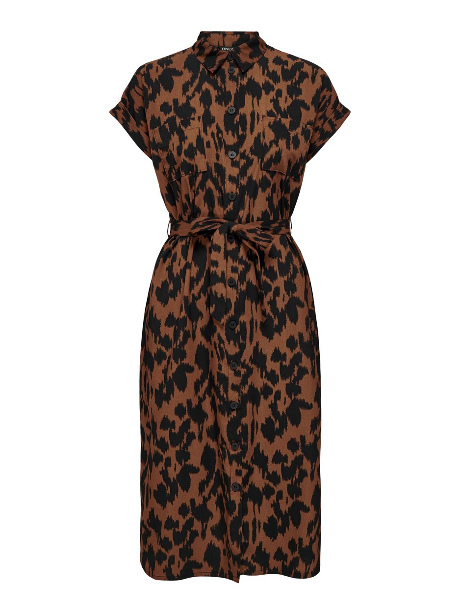 Onlhannover S/s Shirt Dress Noos Wv - Bruin Dessin