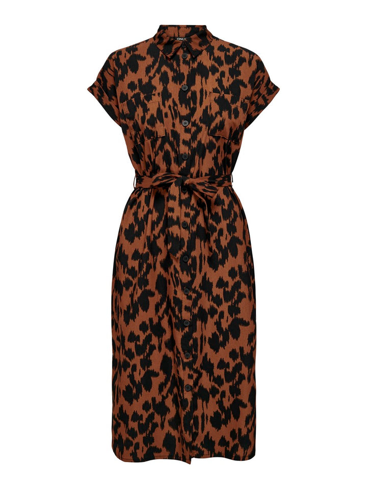 Onlhannover S/s Shirt Dress Noos Wv - Bruin Dessin