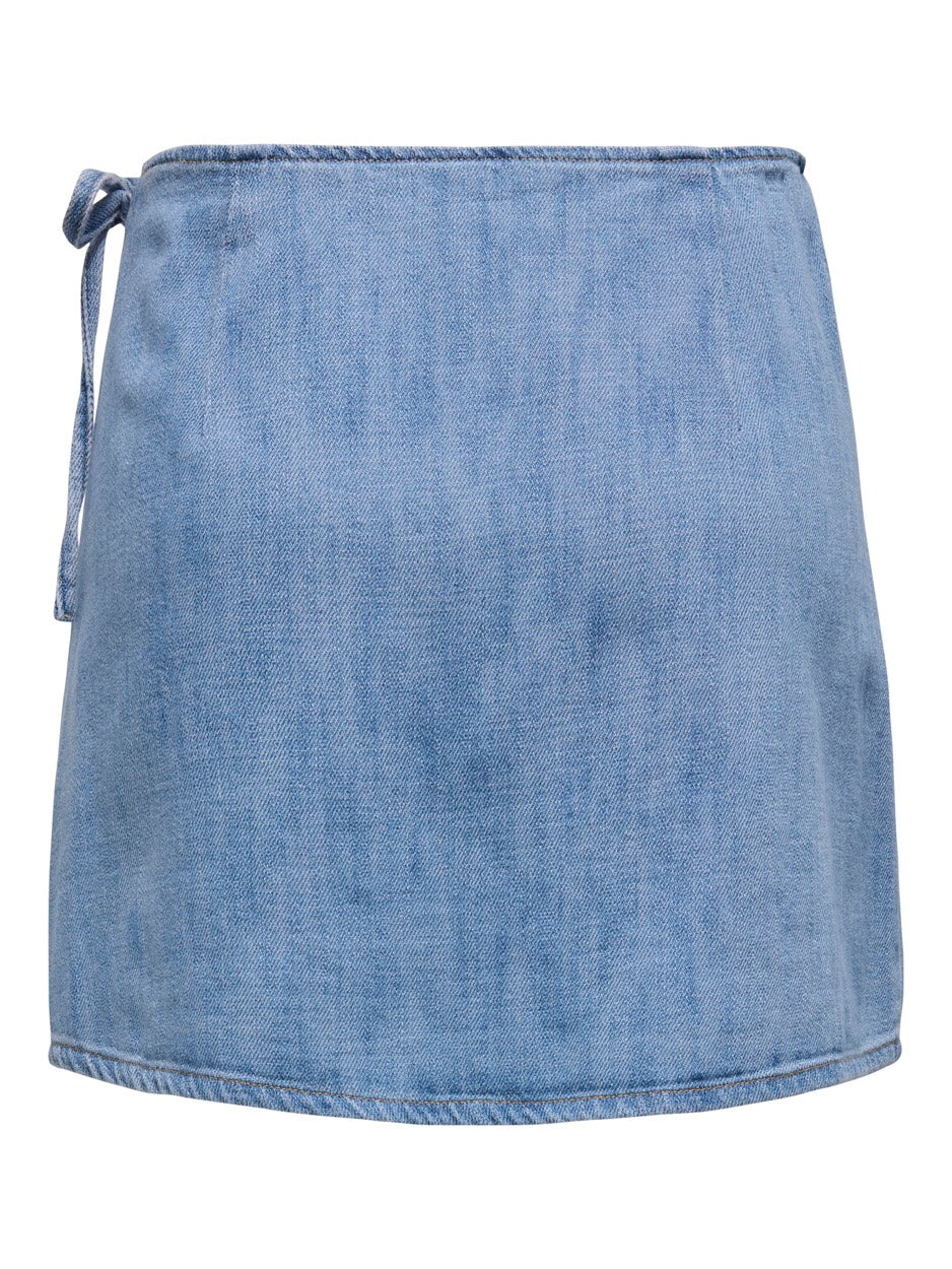 Onlnoelle Wrap Skirt Dnm Yor - Blue Denim