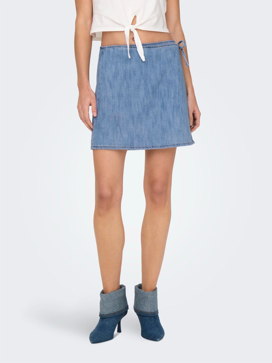 Onlnoelle Wrap Skirt Dnm Yor - Blue Denim