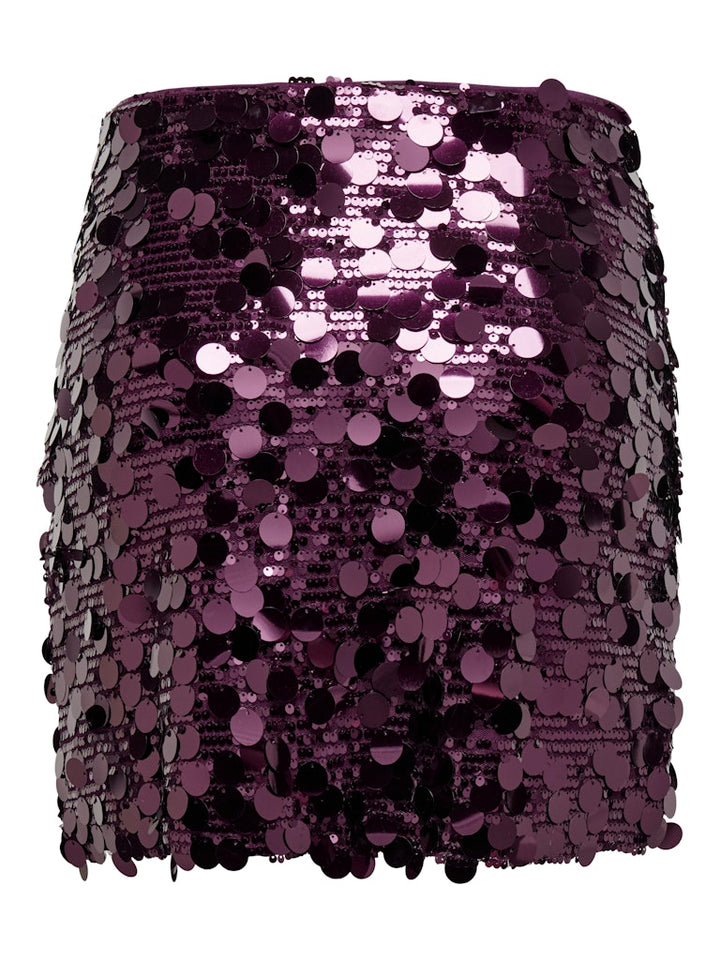 Onljadel Sequins Skirt Wvn - Bordeaux