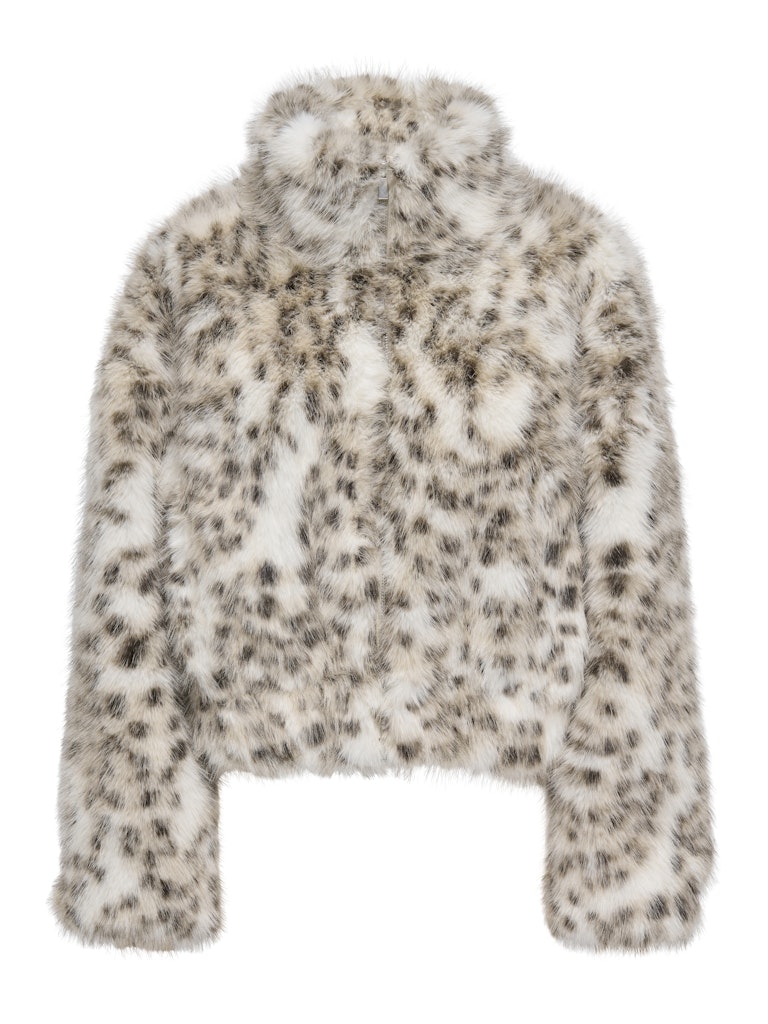 Onljanis Life Faux Fur Leo Jacket Cc Otw - Ecru Dessin