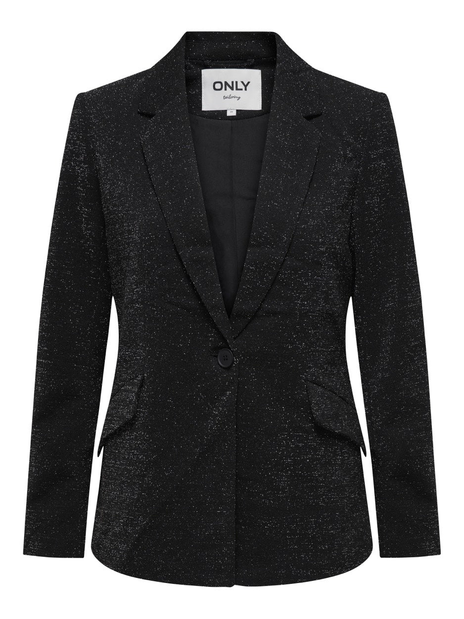 Onlalya L/s Fitted Glit Blazer Tlr - Zwart