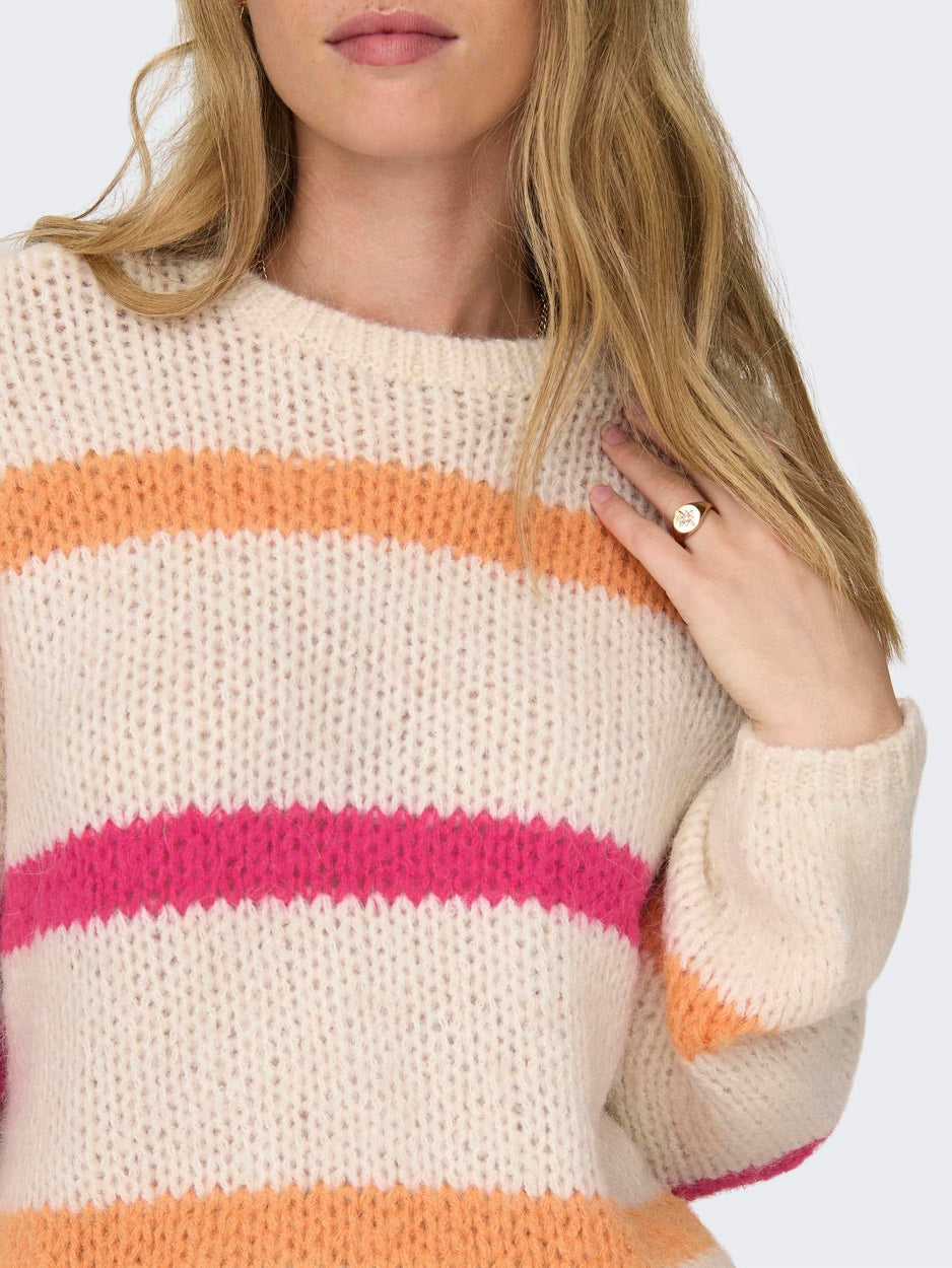 Onljackie Ls Pullover Nca Knt - Ecru Dessin