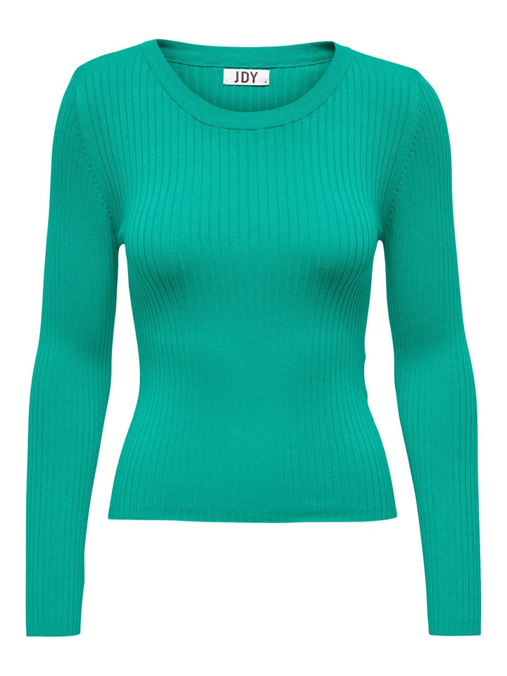 Jdyplum L/s O-neck Pullover Knt - Esmerald