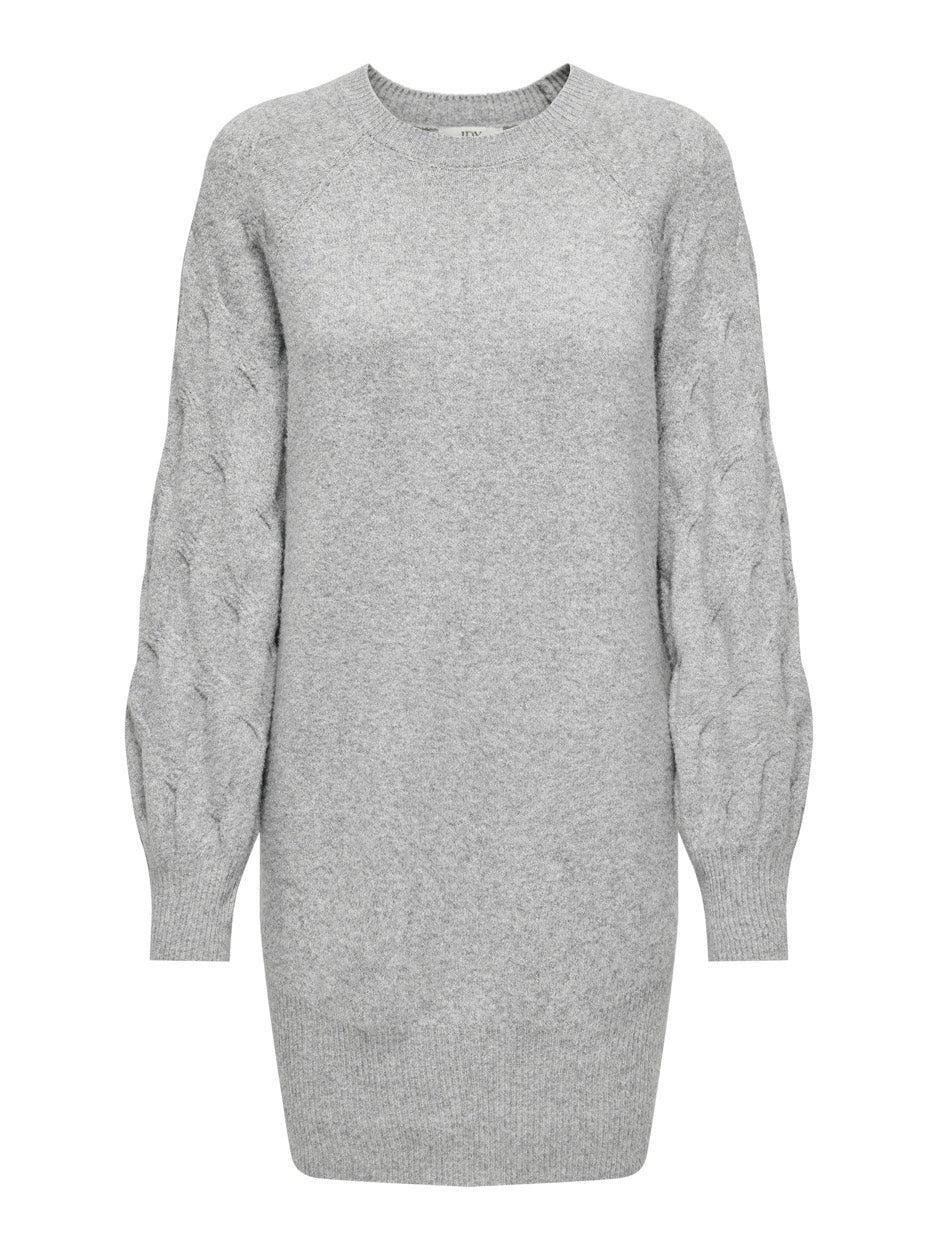 Jdymax Life L/s O-neck Cab Sl Dress - Lichtgrijs