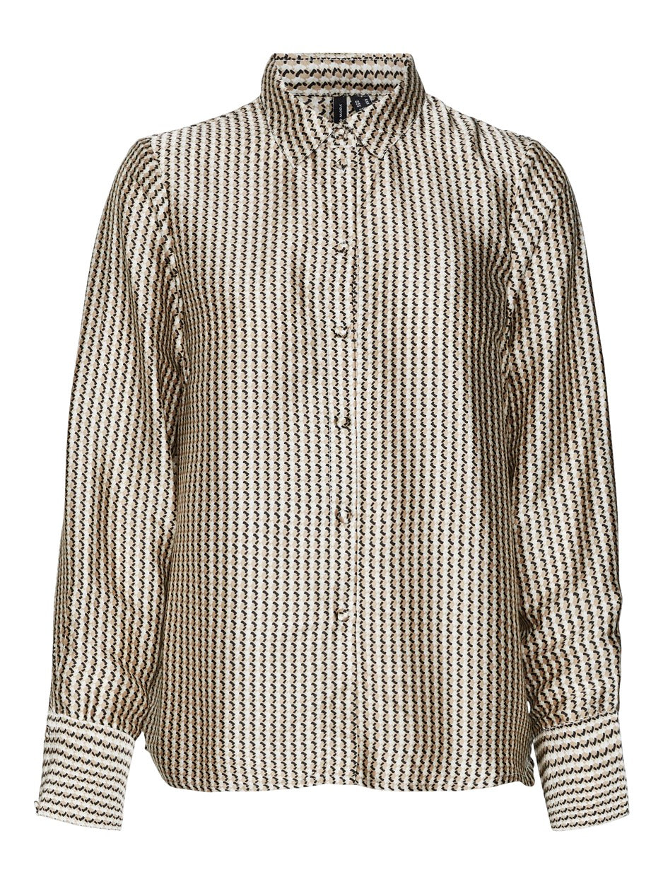Vmgaya L/s Shirt Wvn Btq - Zand Dessin