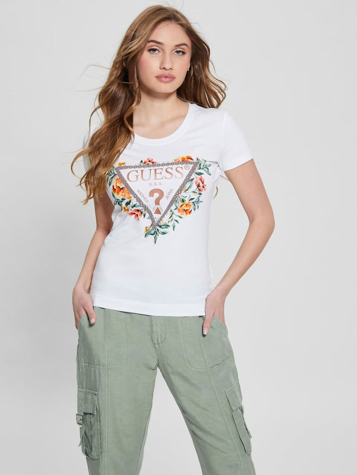 Ss Cn Triangle Flower Tee - Wit