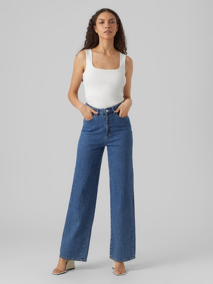 Vmbianca Sl Square Neck Top Jrs Noo - Wit