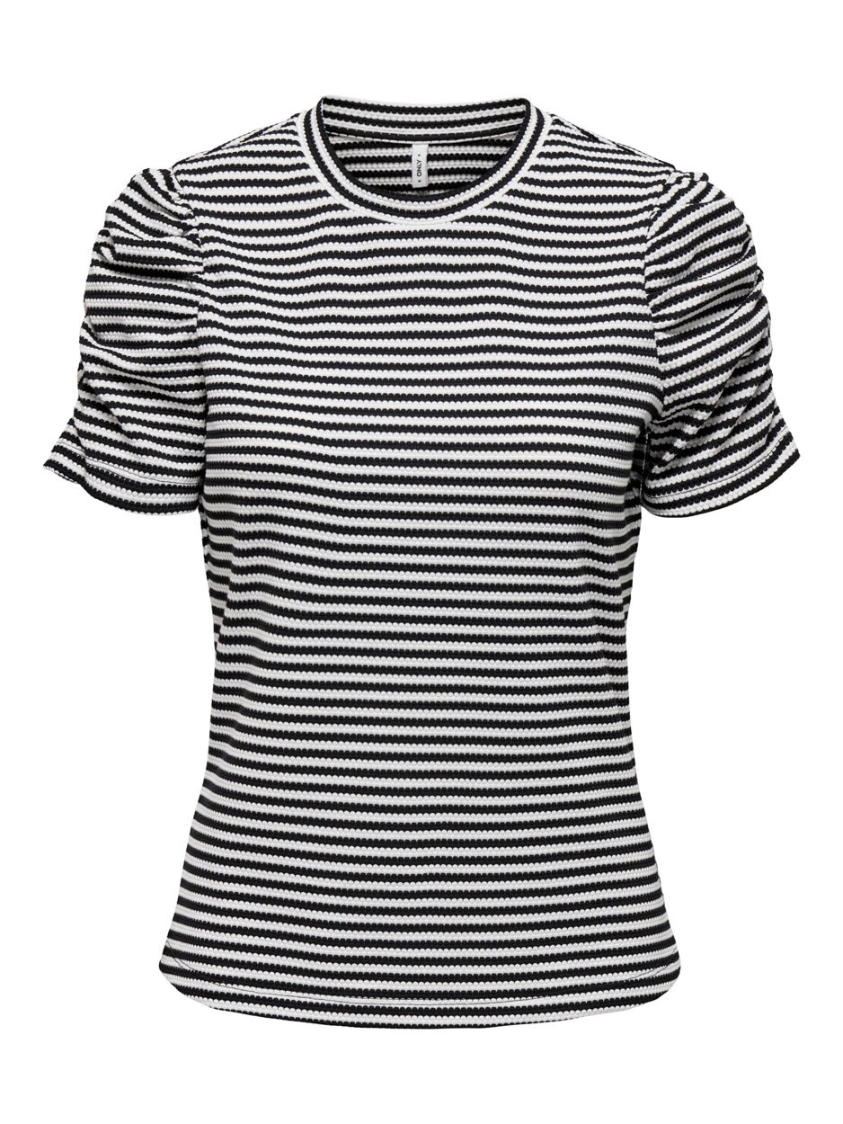 Onliben S/s Top Jrs - Zwart Dessin