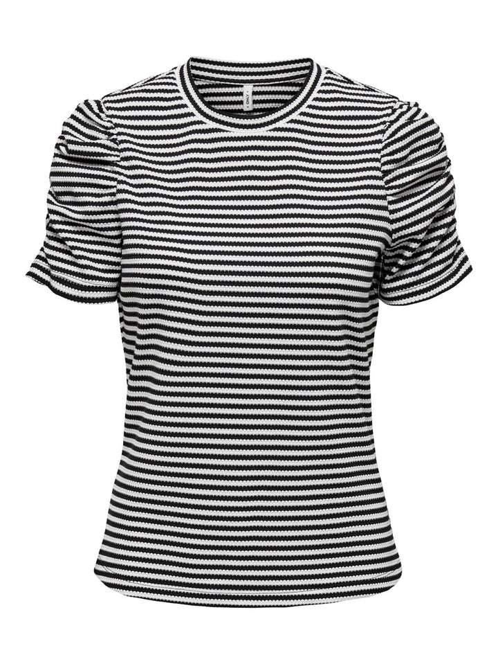 Onliben S/s Top Jrs - Zwart Dessin