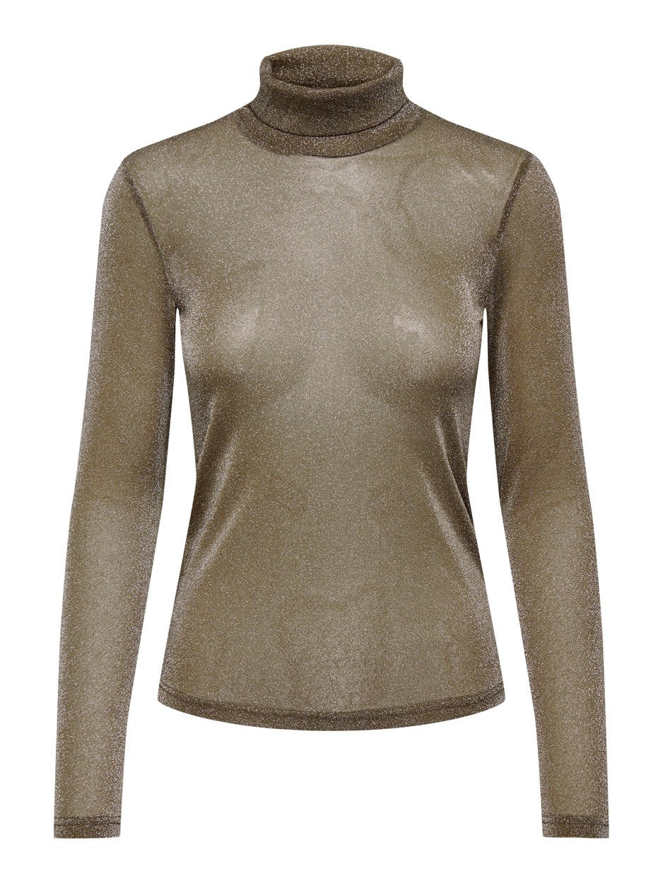 Onlamera Glitter L/s Rollneck Jrs - Bruin Dessin