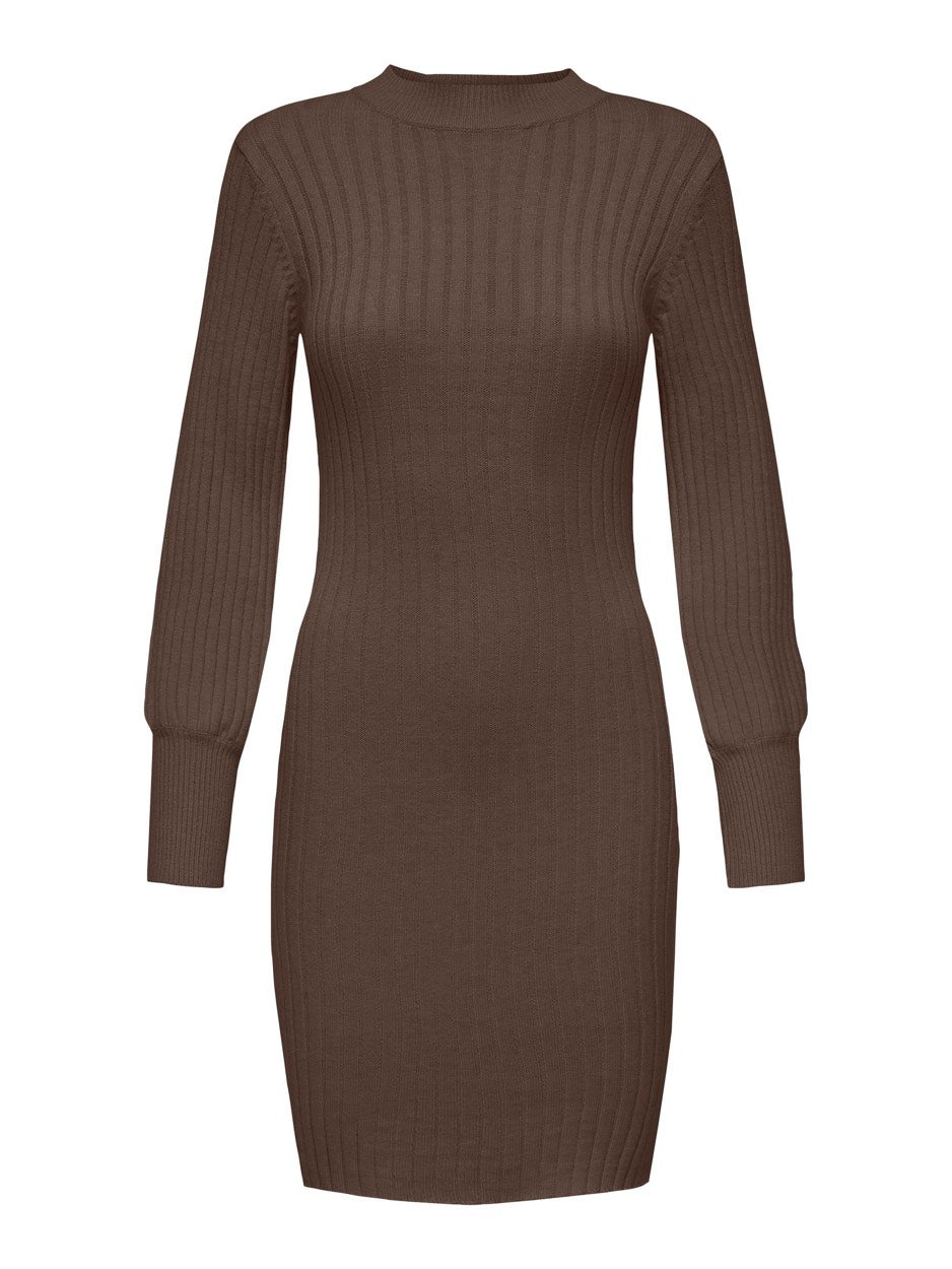Jdymagda L/s Volume Sleeve Dress Kn - Bruin Melee