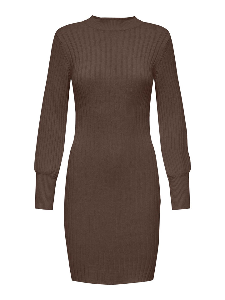 Jdymagda L/s Volume Sleeve Dress Kn - Bruin Melee