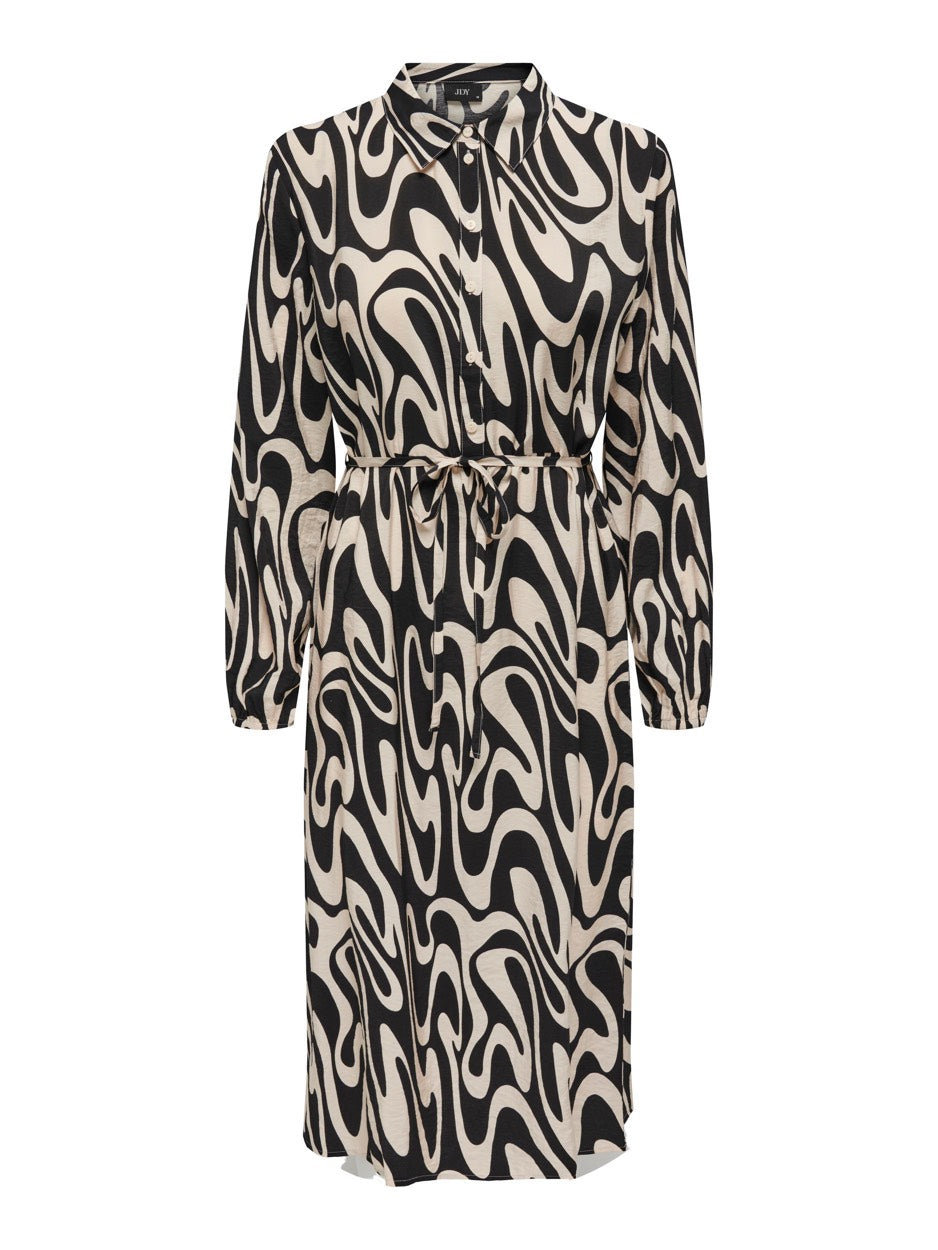 Jdycamille L/s Shirt Dress Wvn - Zwart Dessin