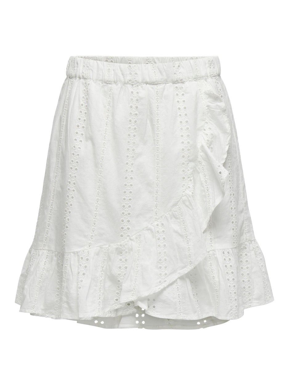 Onldonna Short Emb Skirt Wvn - Off-white