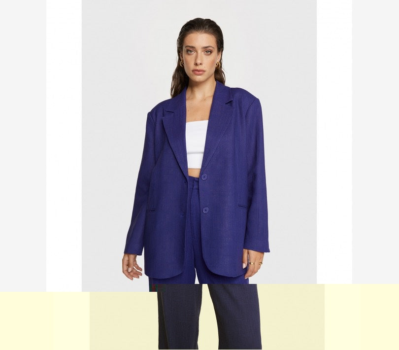 Boucle Oversized Blazer - Paars