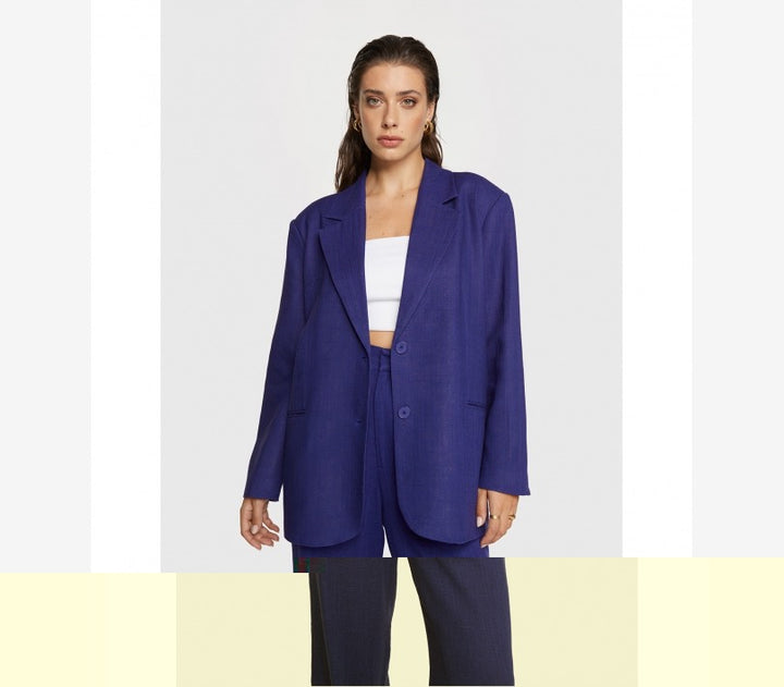 Boucle Oversized Blazer - Paars