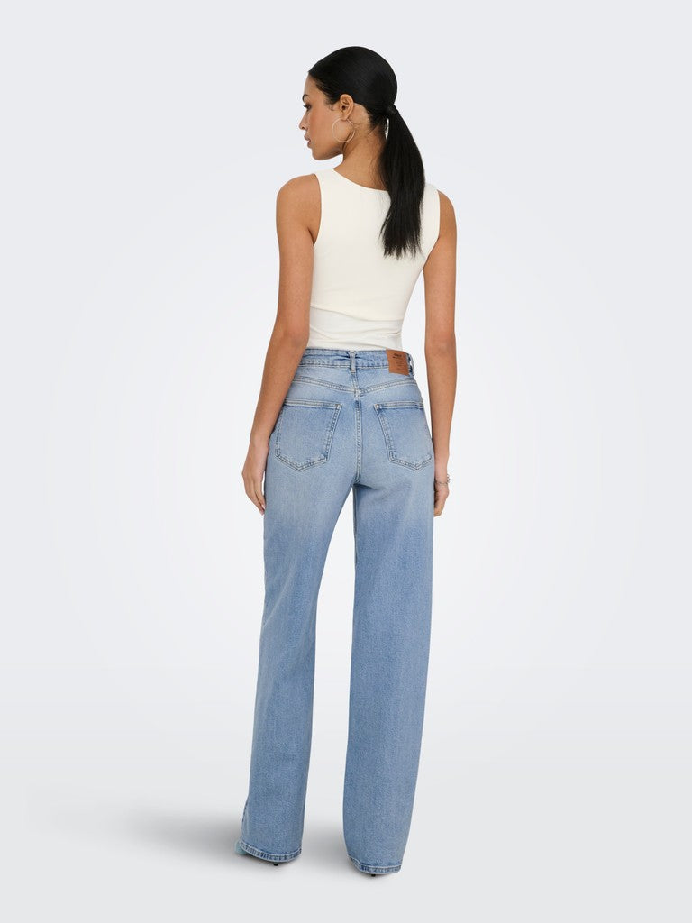 Onljuicy Life Hw Wide Leg Rea365  N - Blue Denim