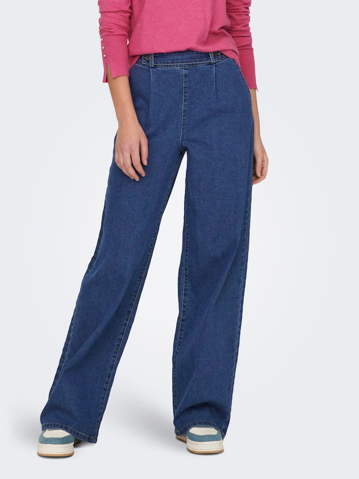 Jdygeggo Hw Wide Jeans Dnm Noos - Blue Denim