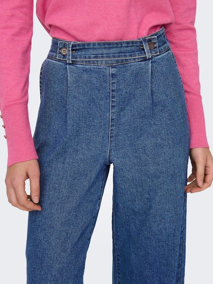 Jdygeggo Hw Wide Jeans Dnm Noos - Blue Denim