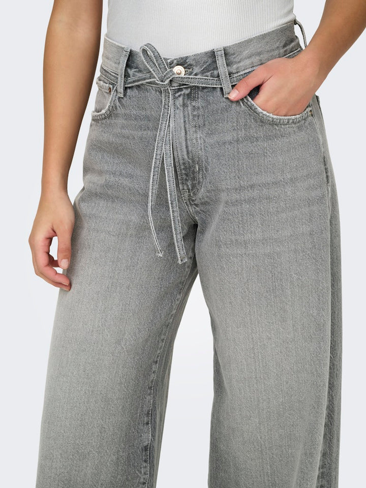Onlgianna Mw Straight Dot757 - Grey Denim